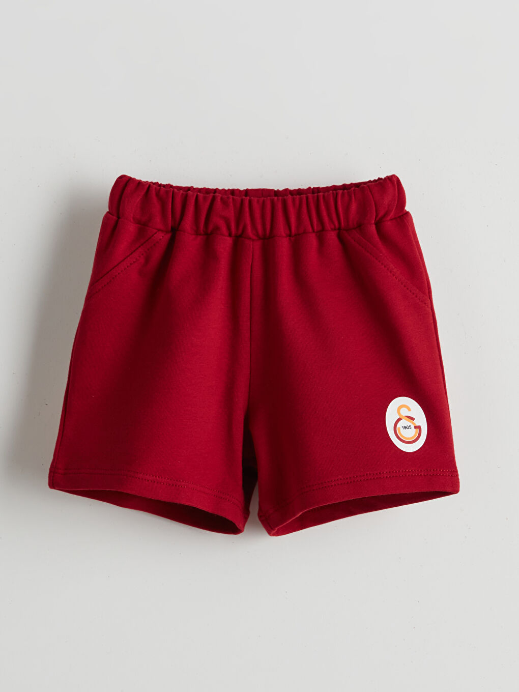 Kırmızı Beli Lastikli Galatasaray Baskılı Erkek Bebek Şort