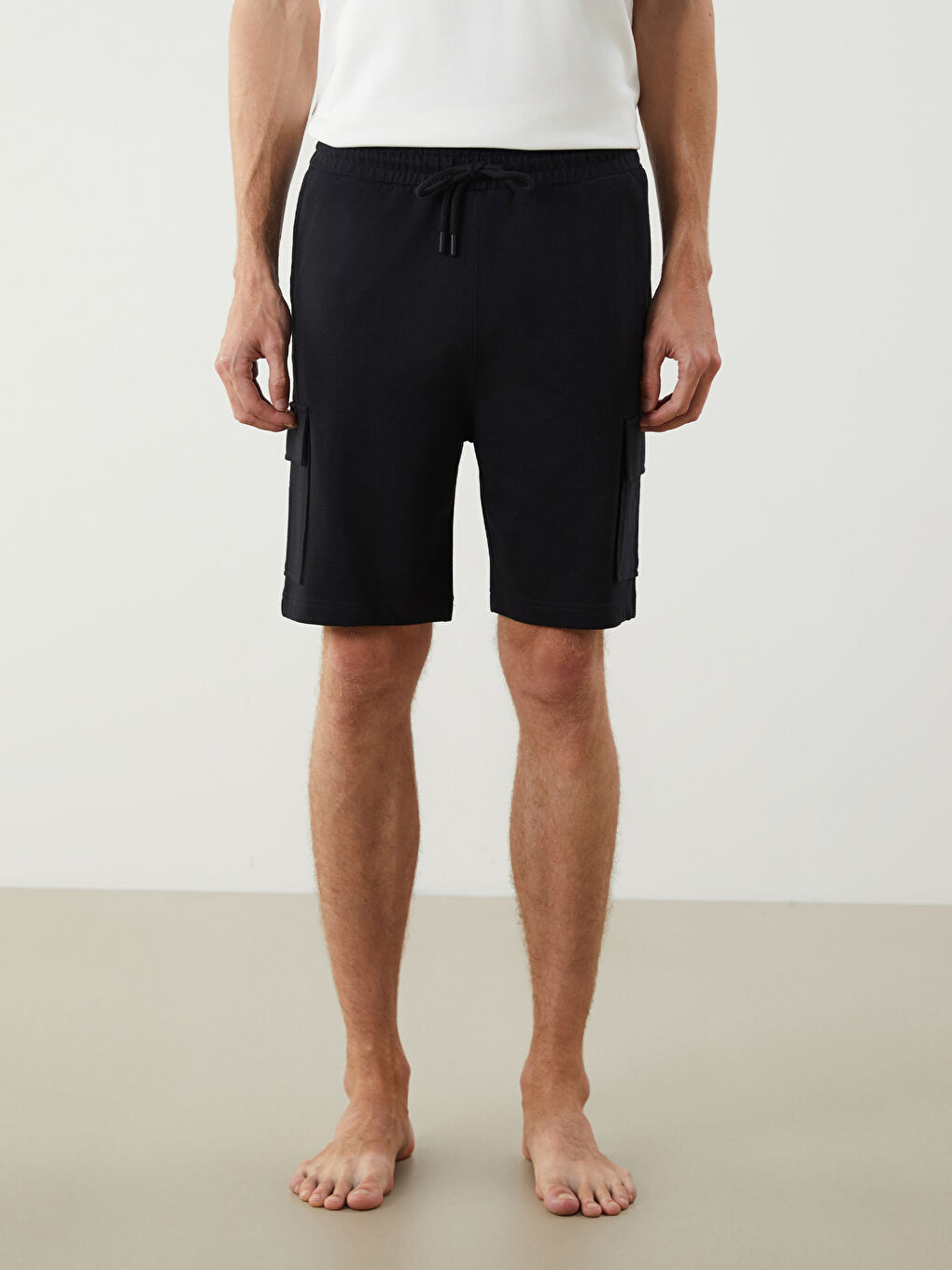 LC WAIKIKI Siyah Slim Fit Erkek Pijama Alt Şort - 1