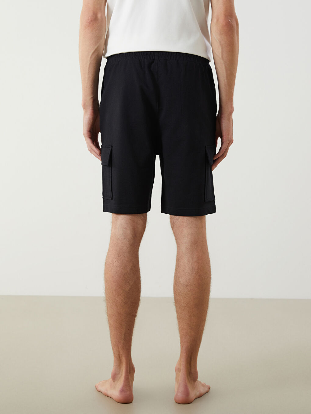 LC WAIKIKI Siyah Slim Fit Erkek Pijama Alt Şort - 3