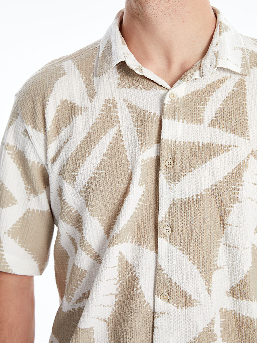 Regular Fit Short Sleeve Patterned Men's Shirt-5