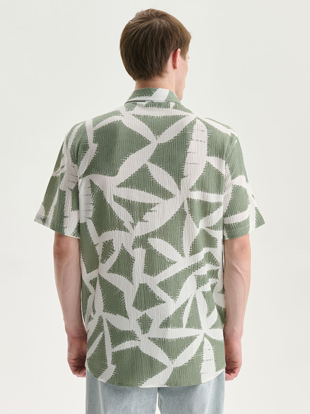 Regular Fit Short Sleeve Patterned Men's Shirt-6