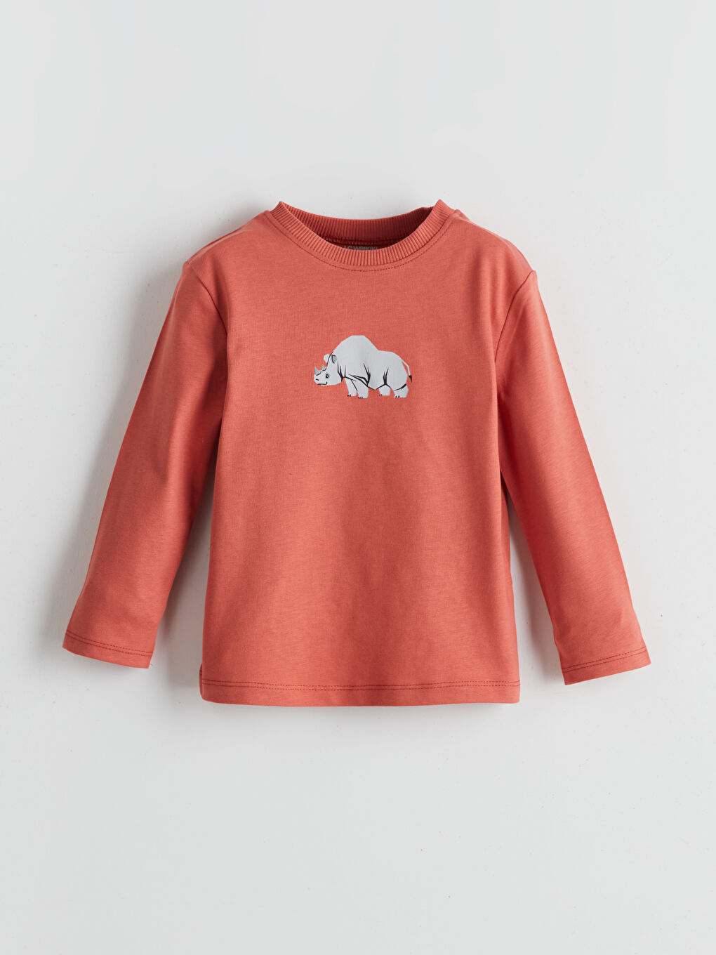 Kahverengi Bisiklet Yaka Baskılı Erkek Çocuk Tişört