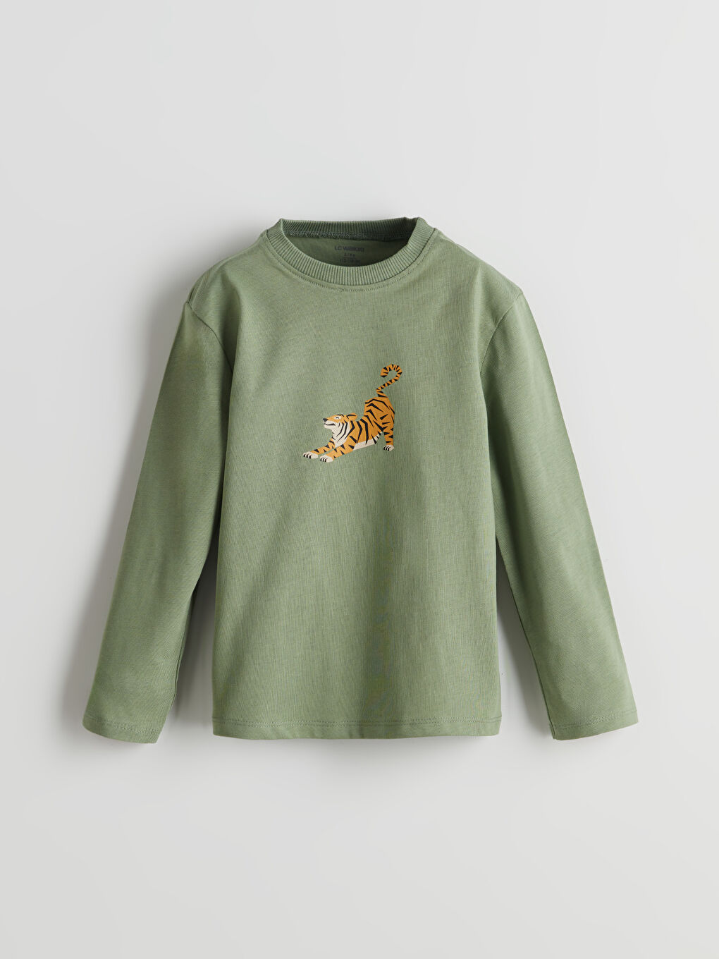 Yeşil Bisiklet Yaka Baskılı Erkek Çocuk Tişört