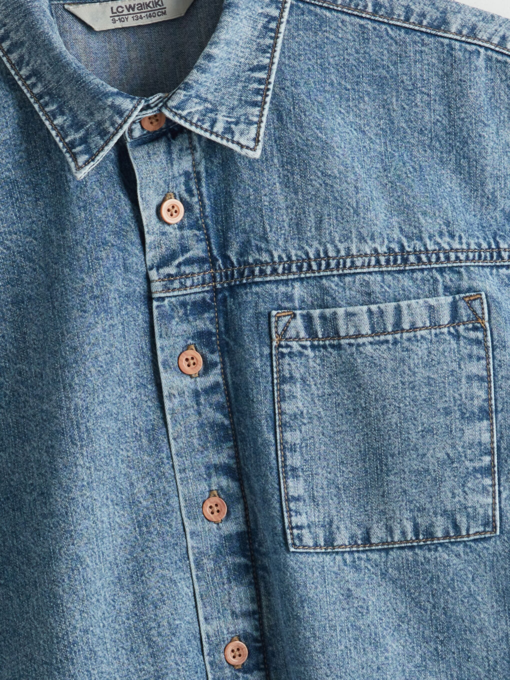 LC Waikiki Short Sleeve Boys' Denim Shirt -S5IT68Z4-311