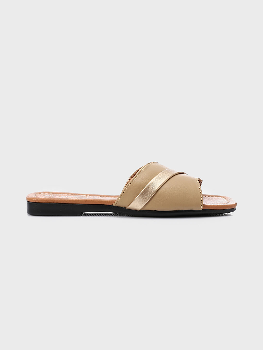 Leather Look Single Band Women's Slippers-1