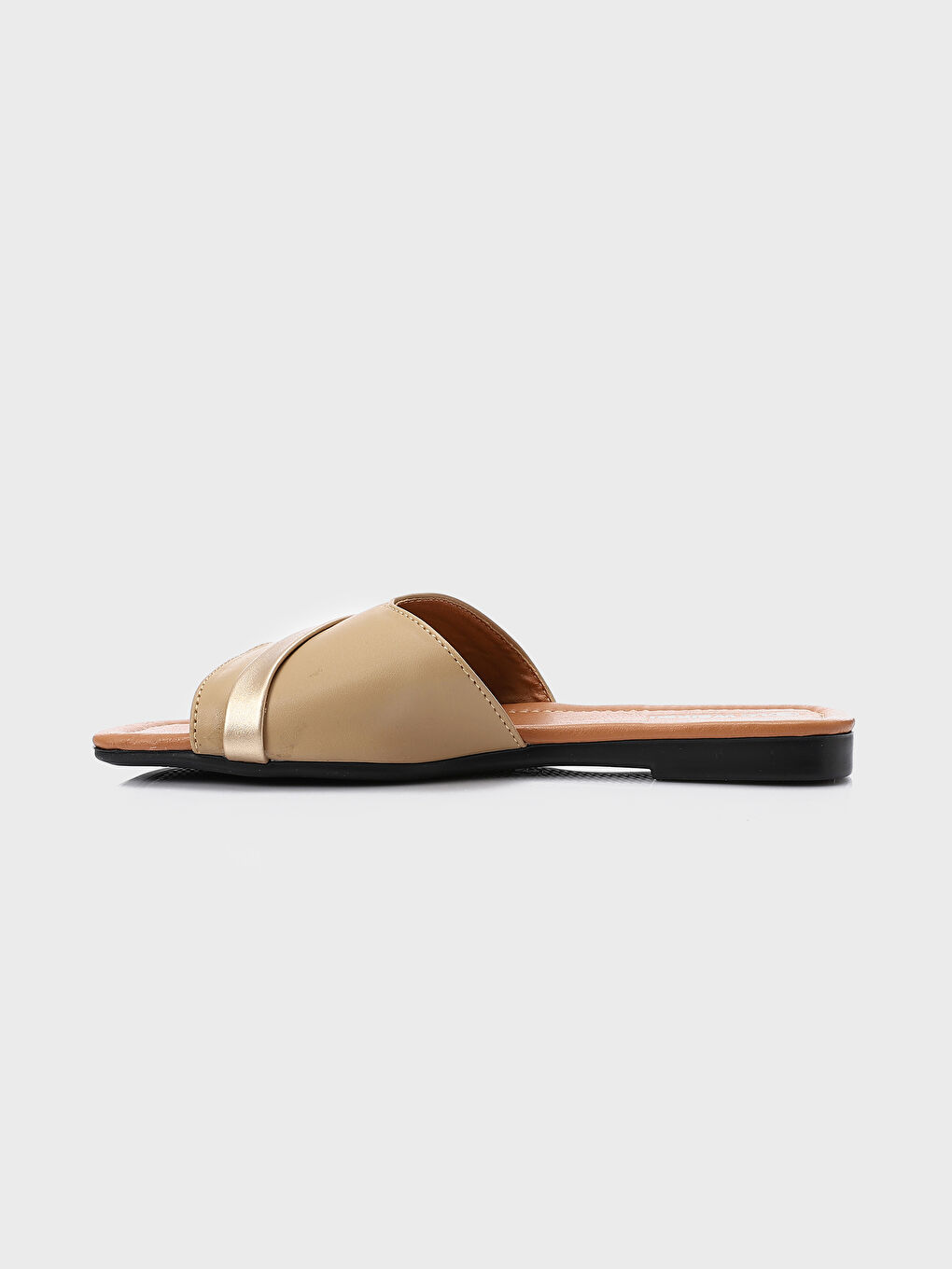 Leather Look Single Band Women's Slippers-2