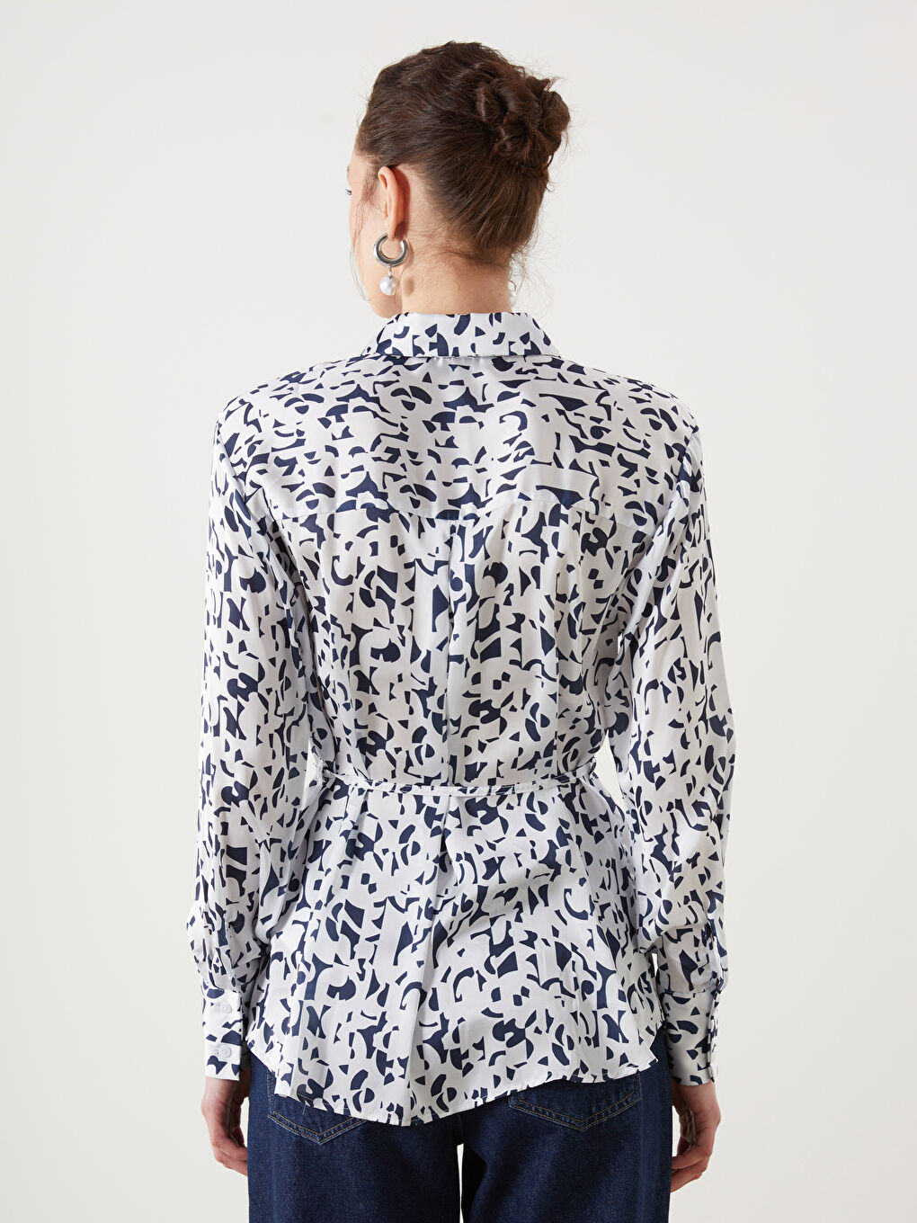 Patterned Satin Women's Shirt-3