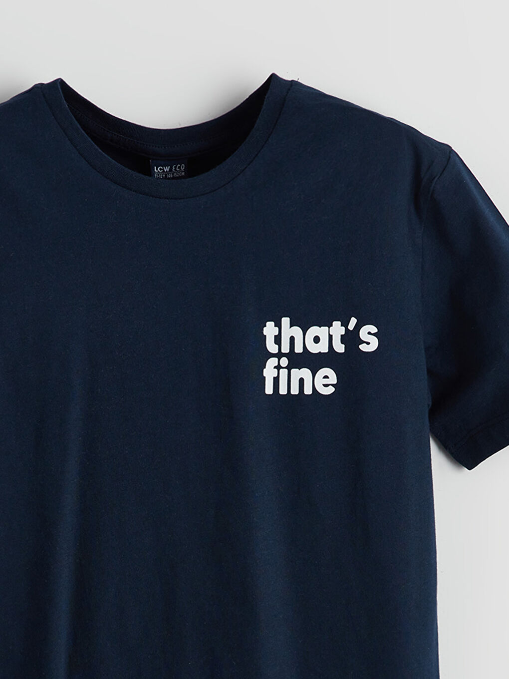 Lacivert Bisiklet Yaka Erkek Çocuk Tişört-2