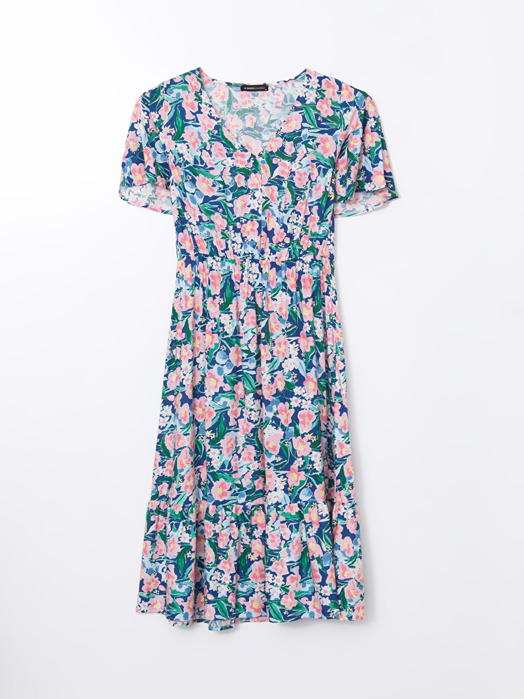 V-Neck Floral Women's Dress -S5IU86Z8-F9C
