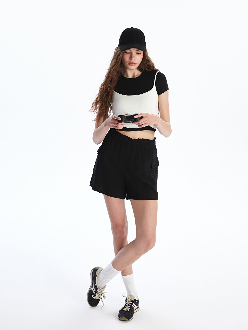 Elastic Waist Women's Cargo Shorts