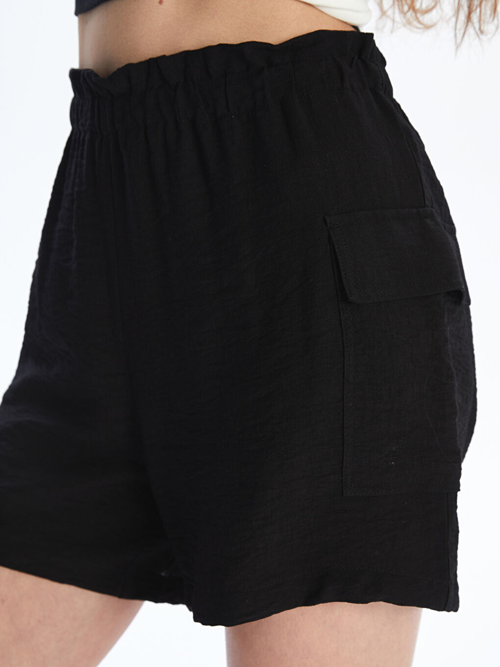 Elastic Waist Women's Cargo Shorts-2