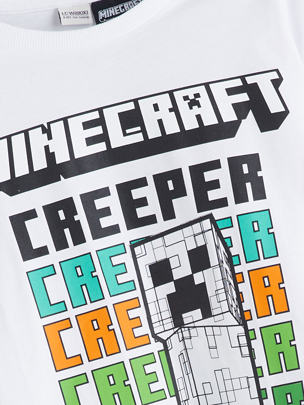 Crew Neck Minecraft Printed Boys' T-Shirt -S5IV58Z4-Q6K