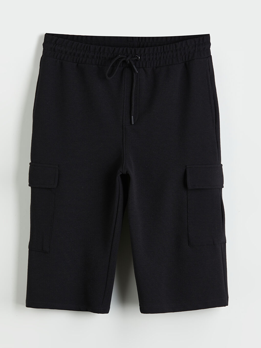 Siyah Standart Kalıp Erkek Şort-4