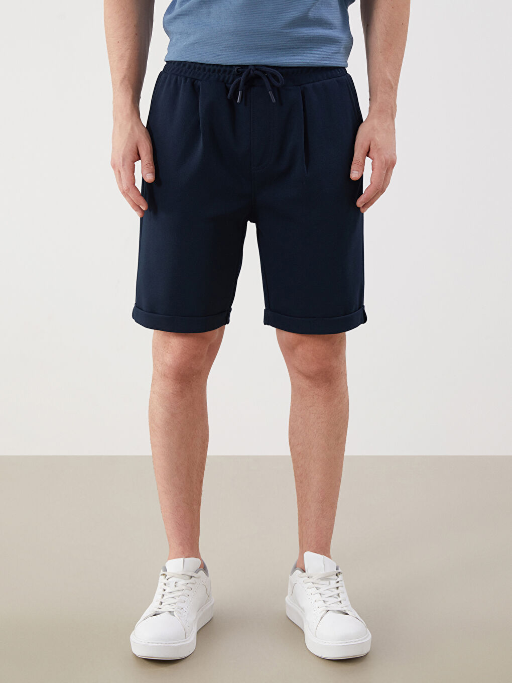 Regular Fit Pique Men's Shorts -S5IV84Z8-RFH