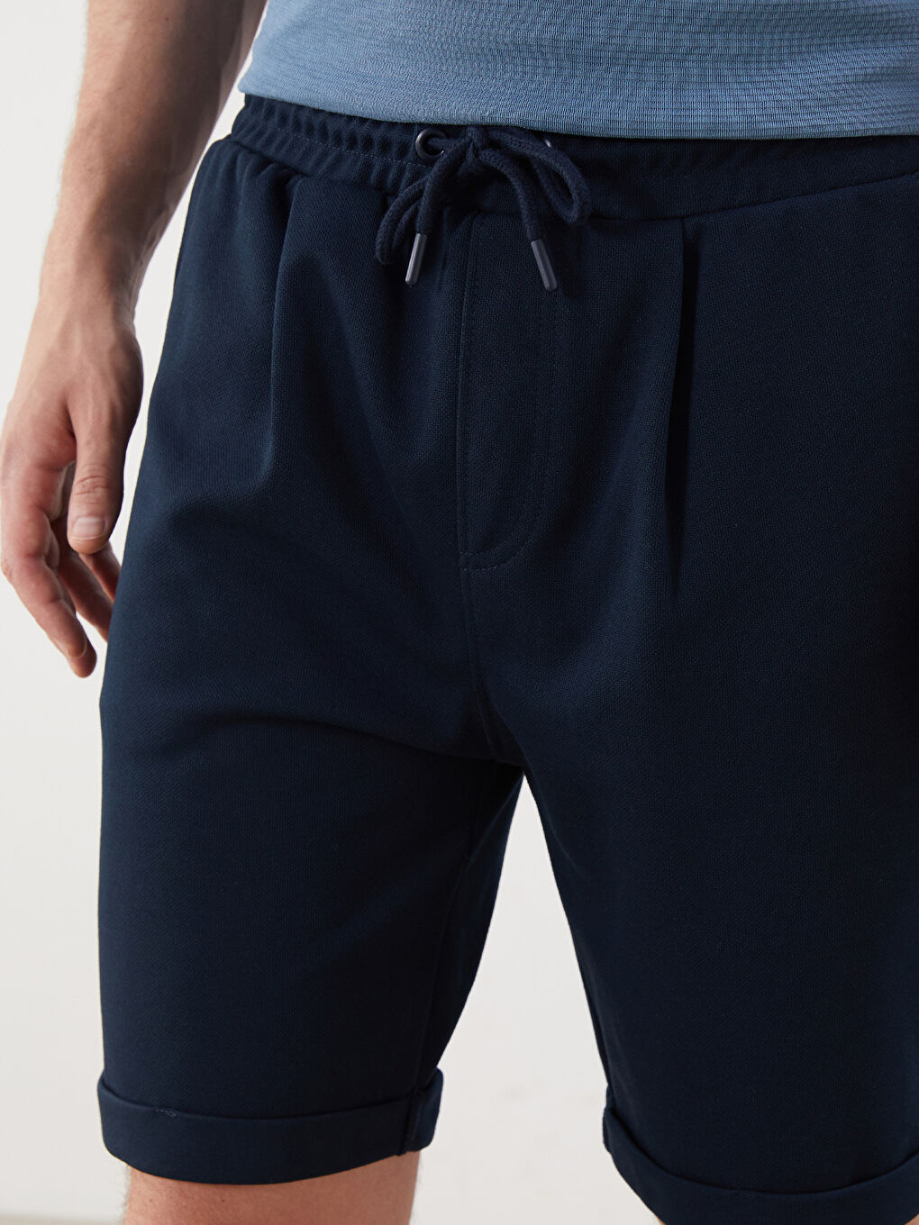 Regular Fit Pique Men's Shorts -S5IV84Z8-RFH