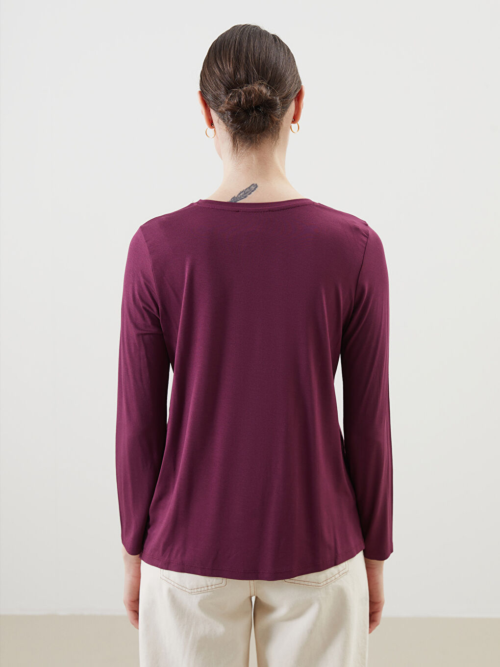 Crew Neck Stone Printed Women's Blouse -S5IV99Z8-HNN