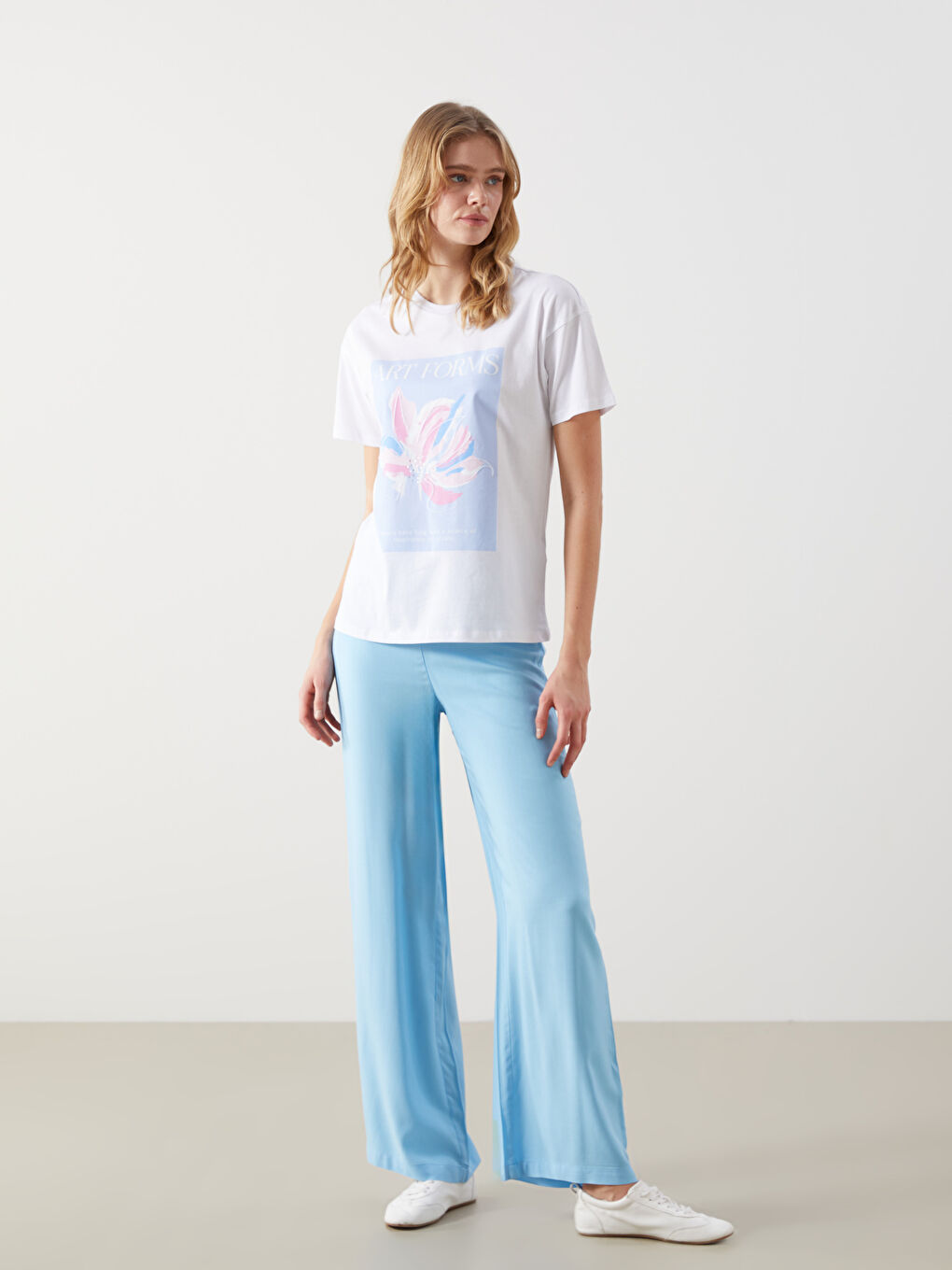 Crew Neck Printed Women's T-shirt -S5IY11Z8-Q6K