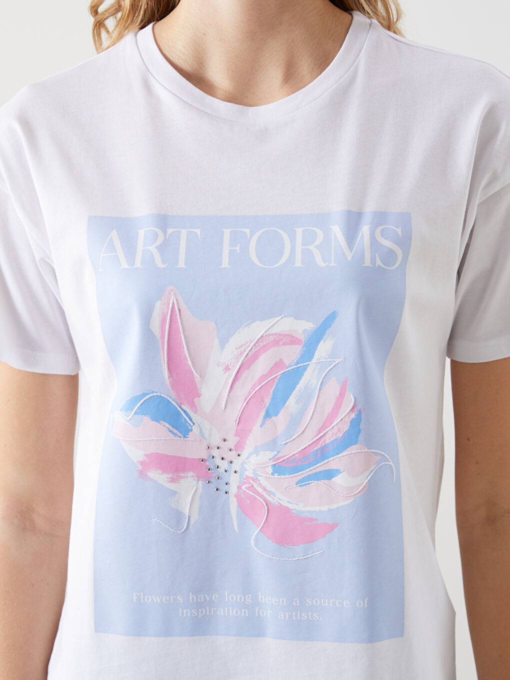 Crew Neck Printed Women's T-shirt -S5IY11Z8-Q6K