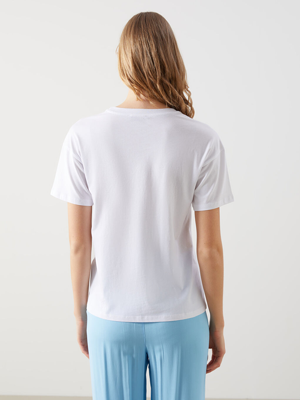 Crew Neck Printed Women's T-shirt -S5IY11Z8-Q6K