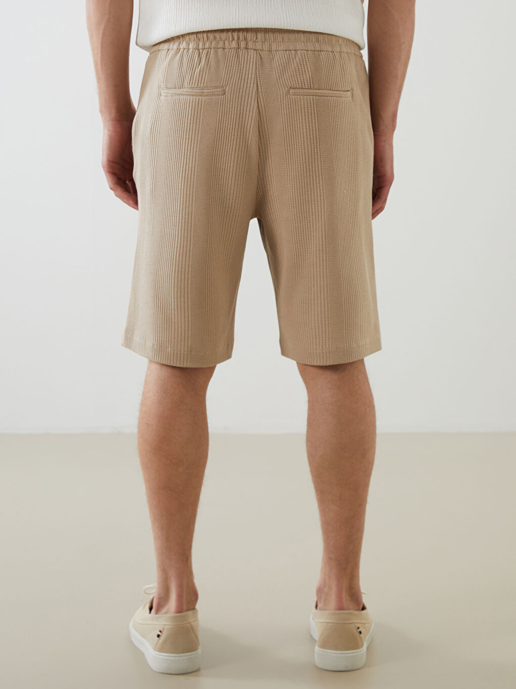 Bej Standart Kalıp Erkek Şort-7