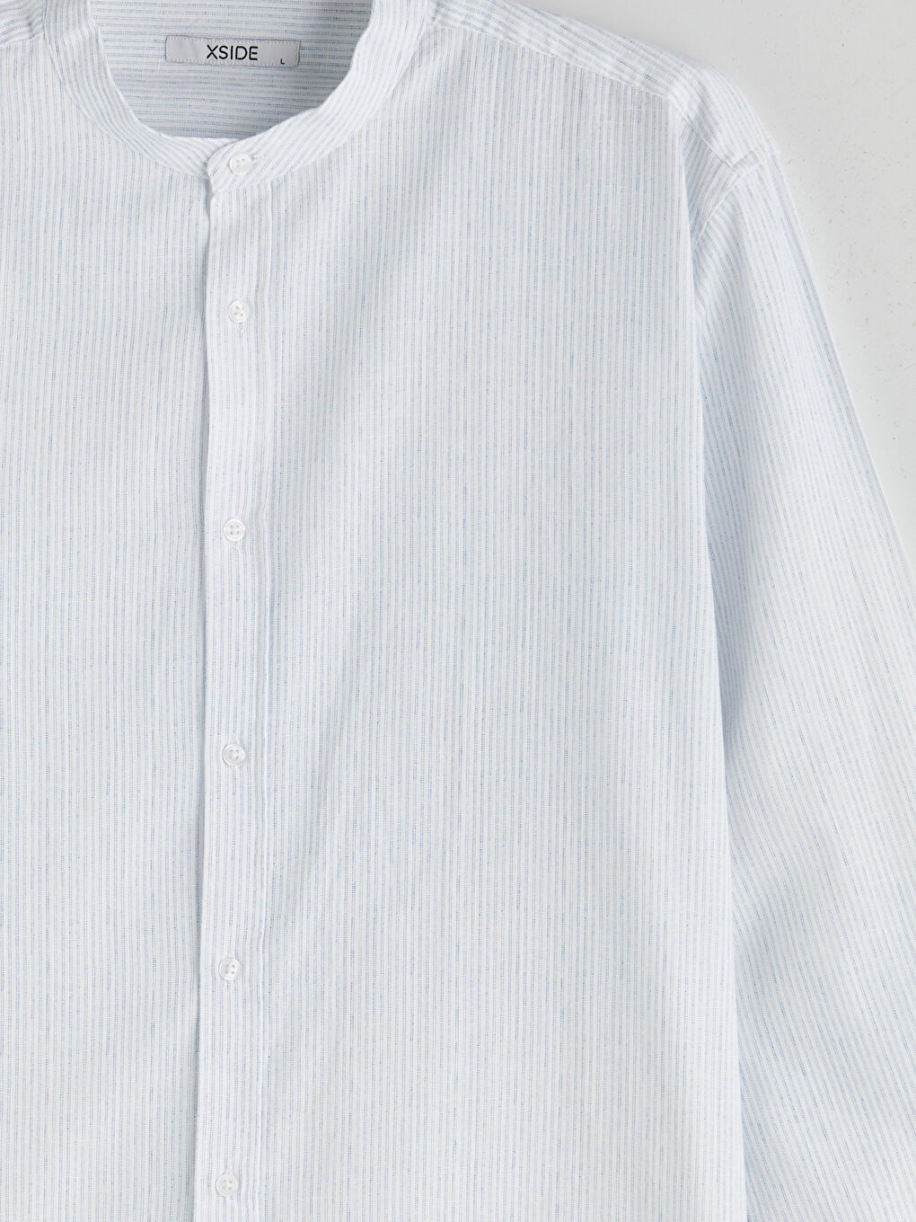Regular Fit Collar Long Sleeve Striped Poplin Men's Shirt -S5IY49Z8-LEN