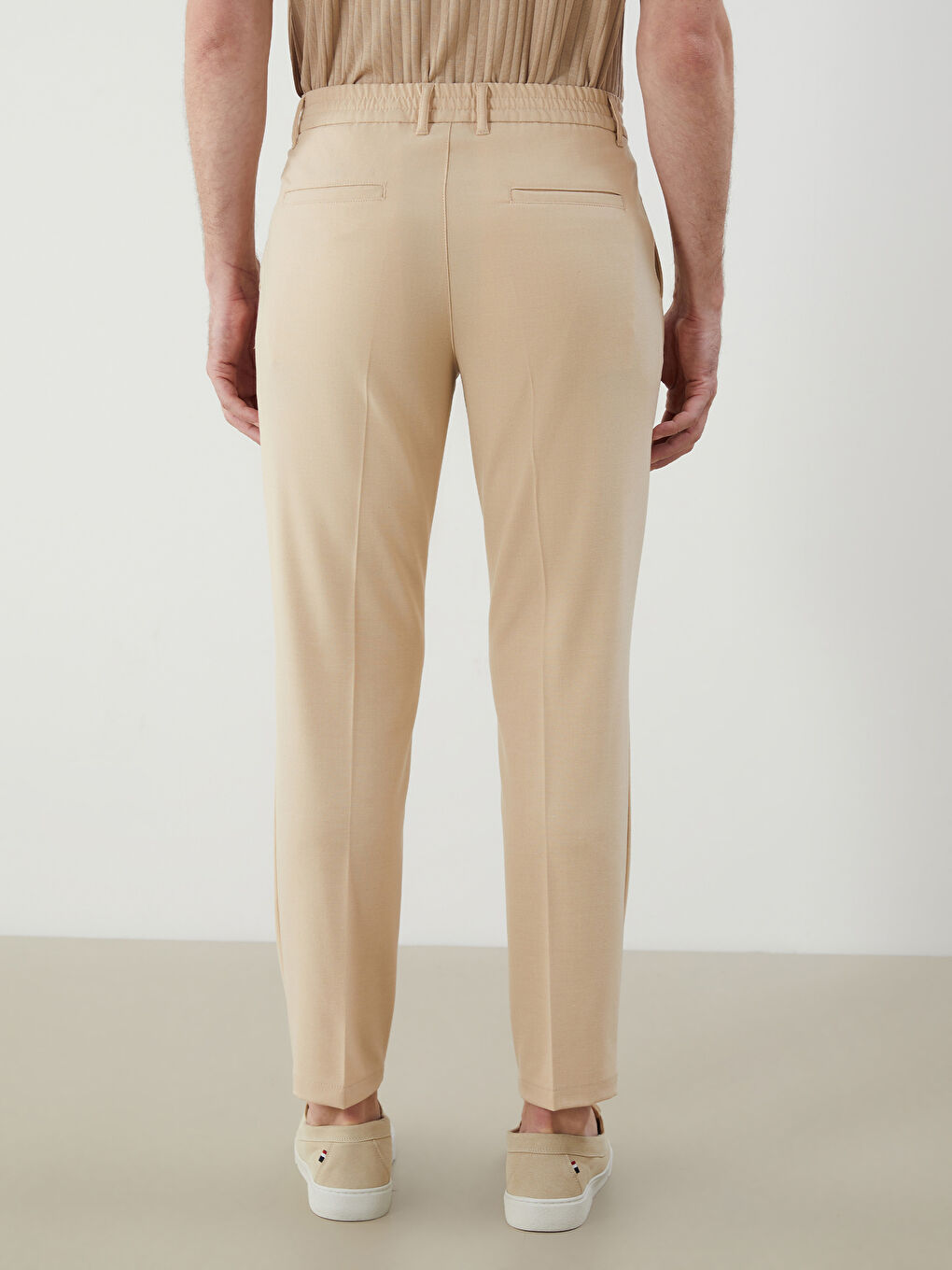 Bej Standart Kalıp Erkek Pantolon-3