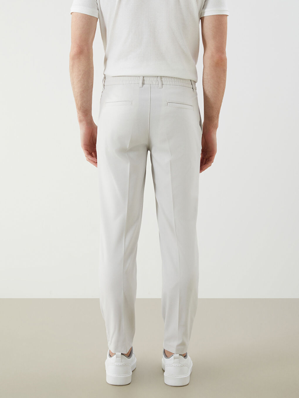 Bej Standart Kalıp Erkek Pantolon-3