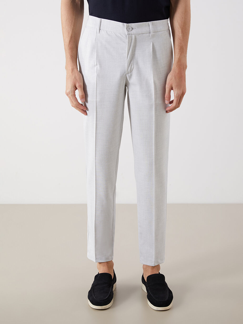 Gri Standart Kalıp Erkek Pantolon-1