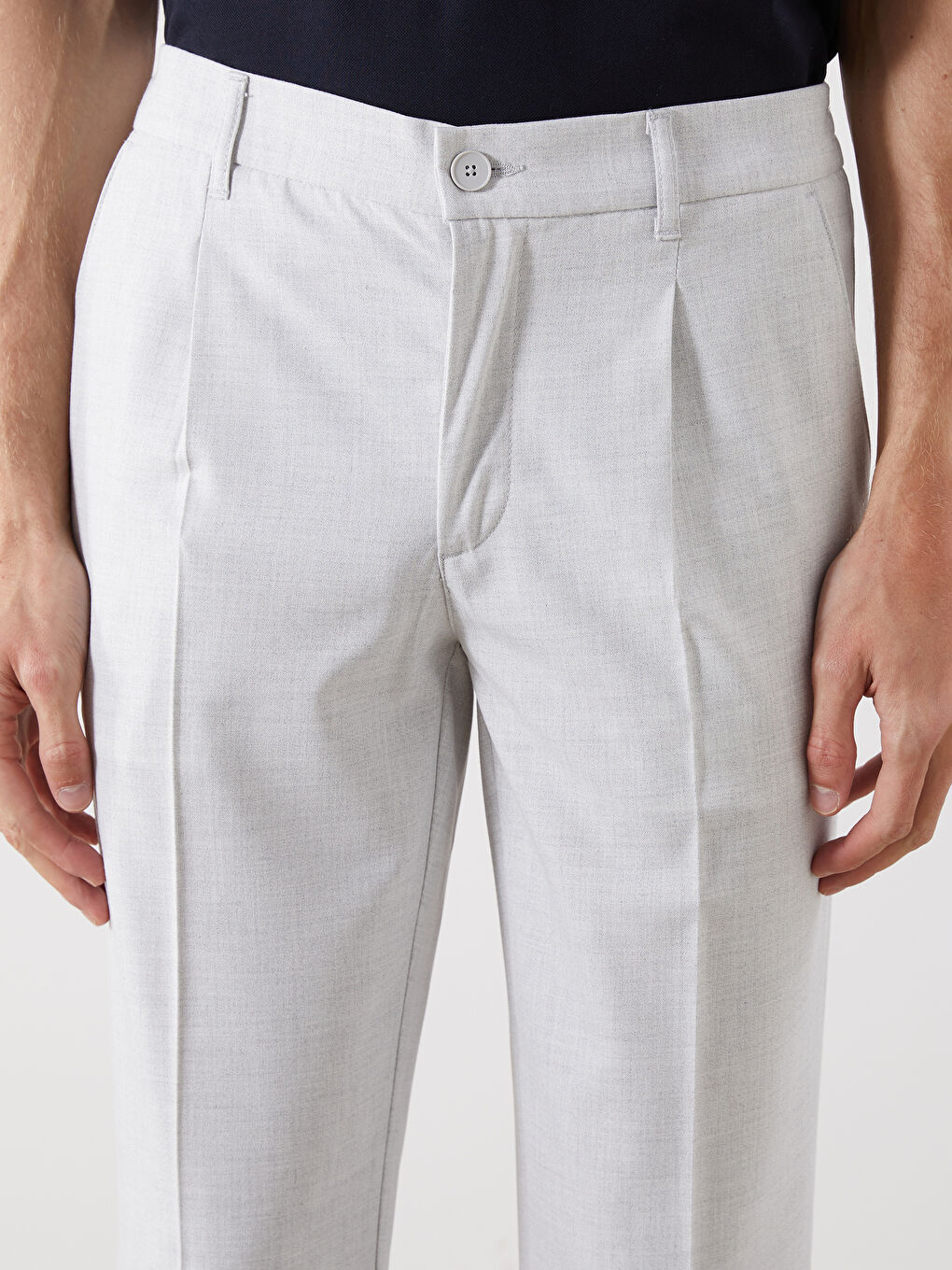 Gri Standart Kalıp Erkek Pantolon-2