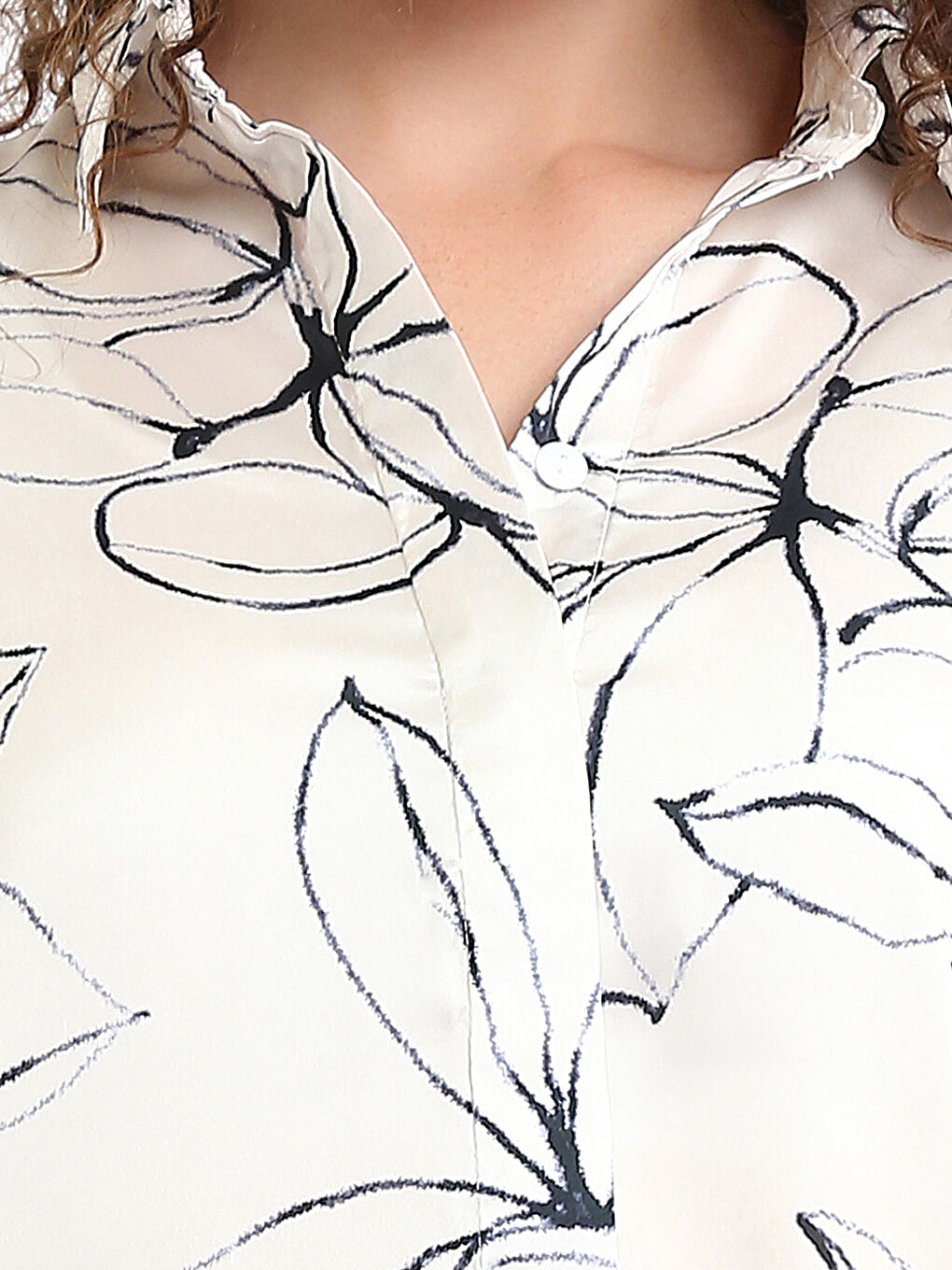 Patterned Long Sleeve Women's Shirt-2