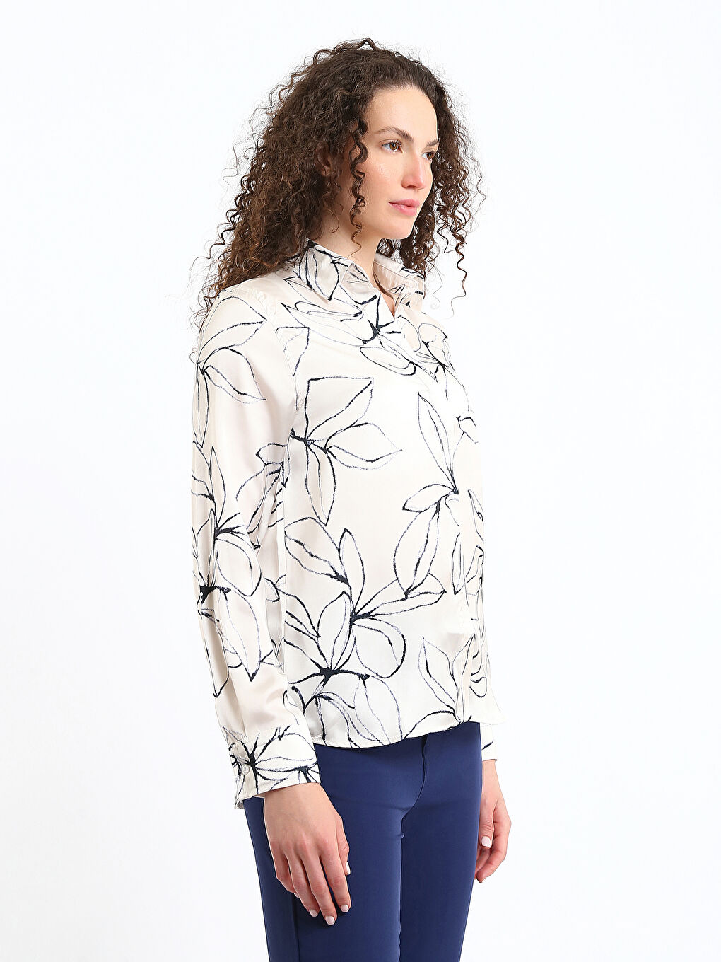 Patterned Long Sleeve Women's Shirt-3