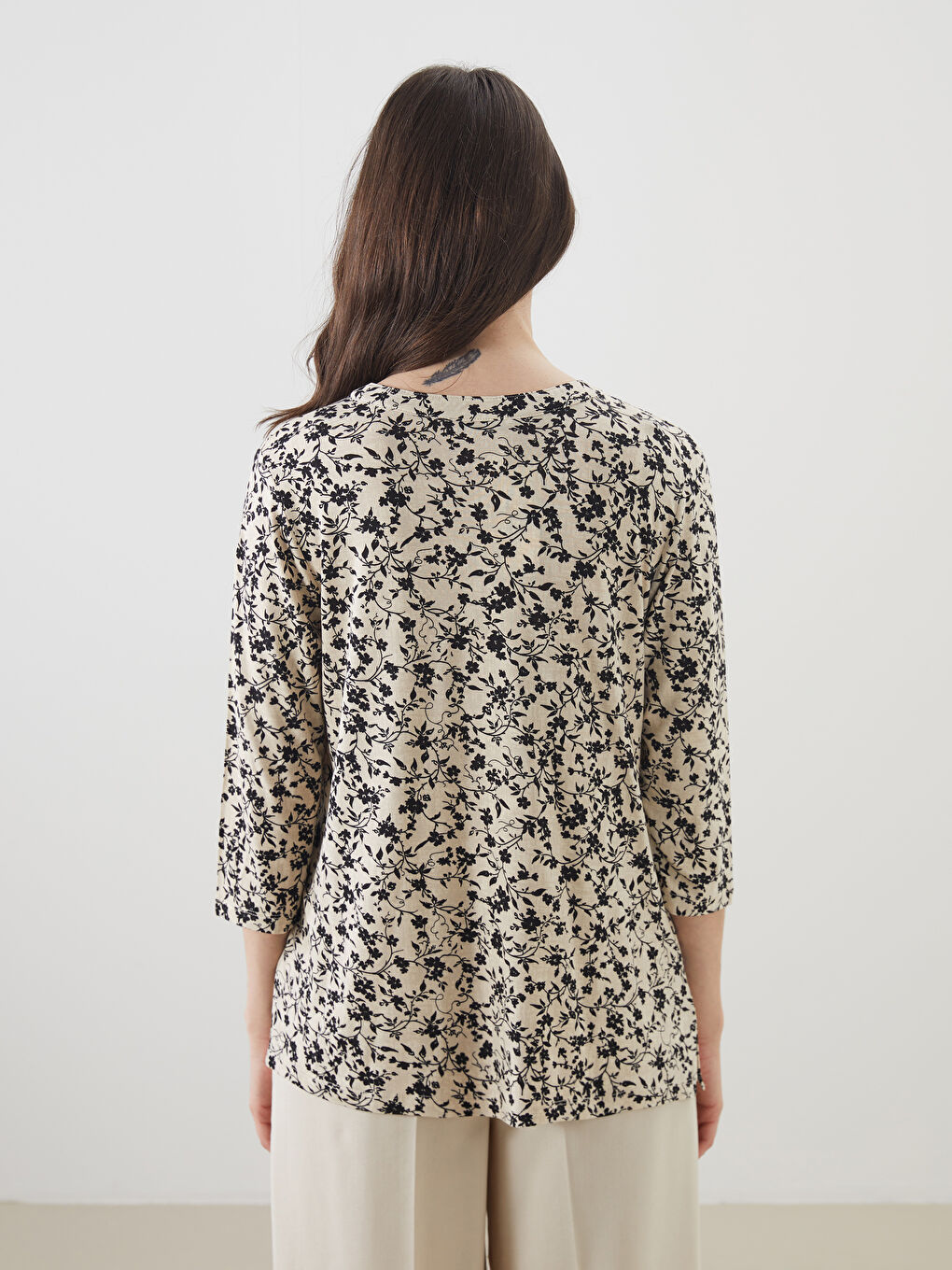Notch Neck Floral Women's Blouse -S5IY69Z8-SWC