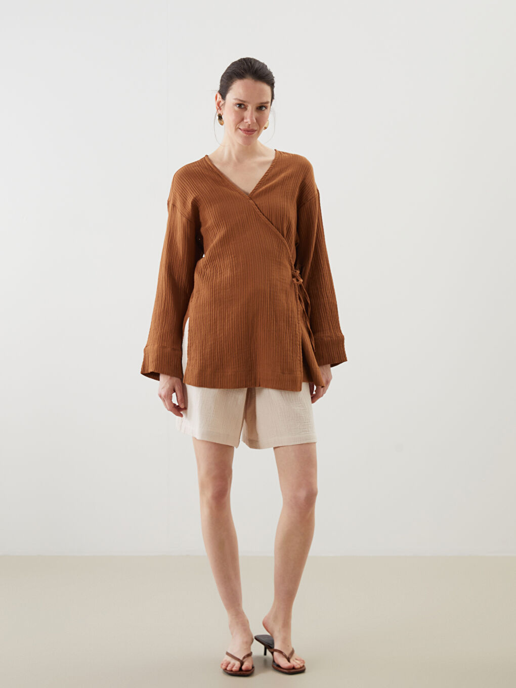 Woman BEIGE Shorts -S5IY71Z8-FPK