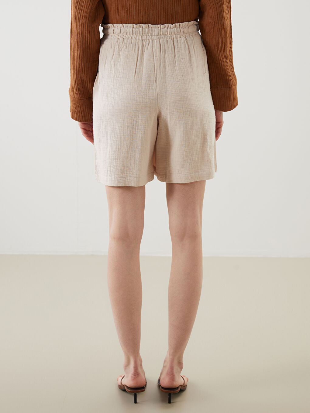 Woman BEIGE Shorts -S5IY71Z8-FPK