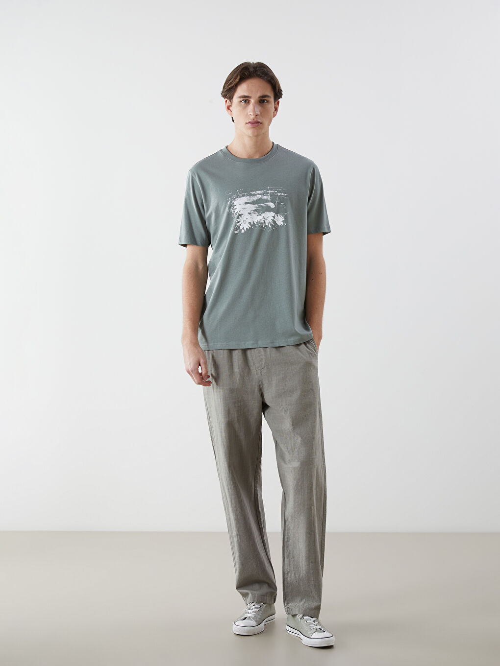 XSIDE Crew Neck Printed Jersey Men's T-Shirt -S5IY73Z8-S0H
