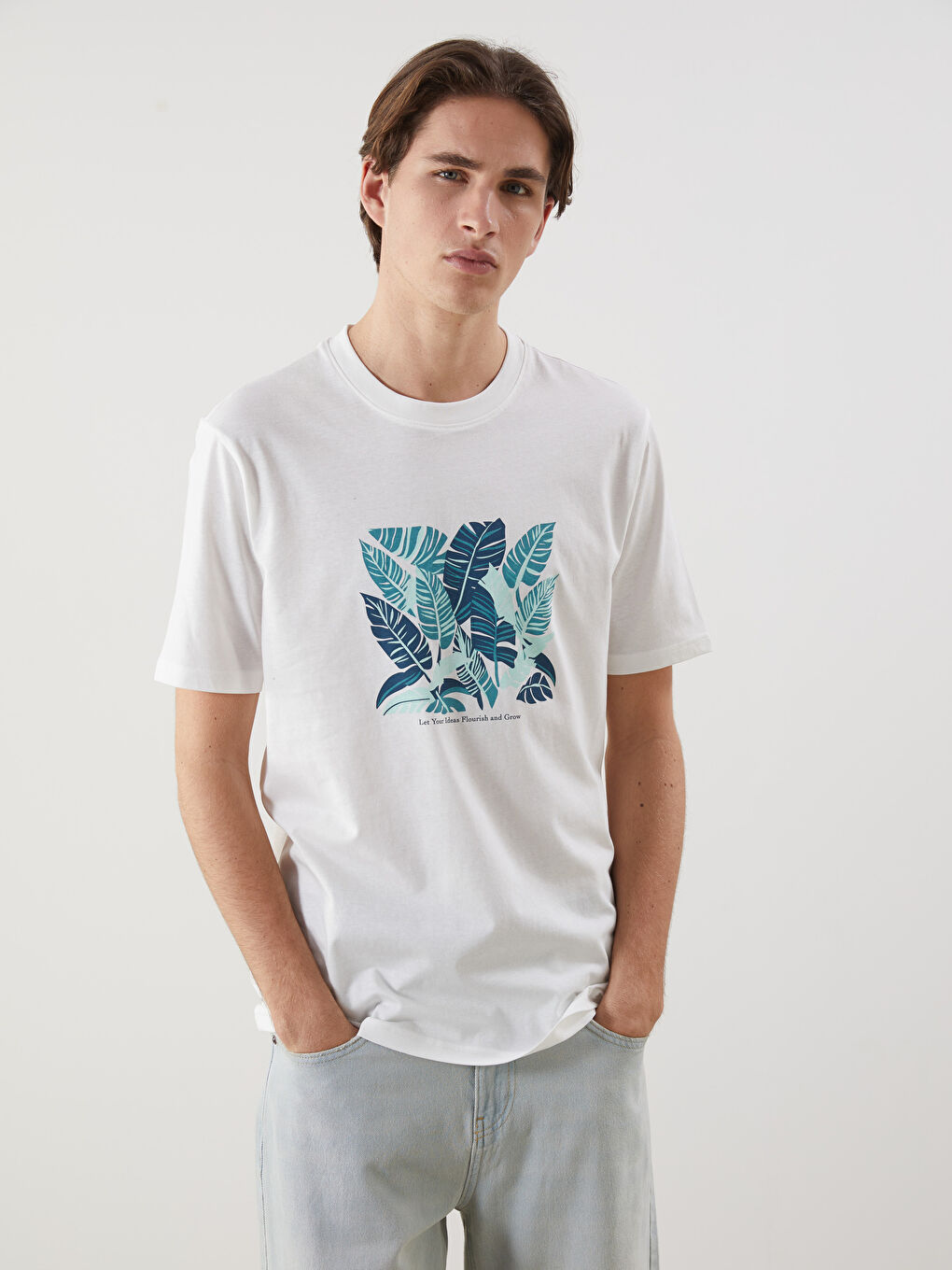 XSIDE Crew Neck Printed Jersey Men's T-Shirt -S5IY76Z8-R9J