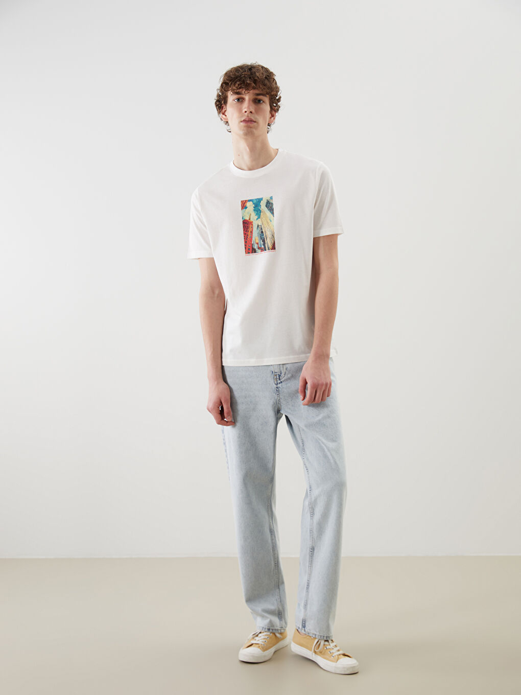 XSIDE Crew Neck Printed Jersey Men's T-Shirt -S5IY82Z8-EEW