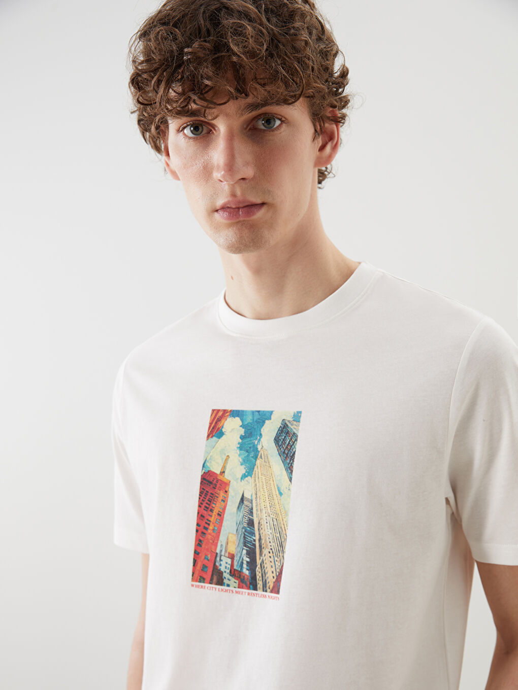 XSIDE Crew Neck Printed Jersey Men's T-Shirt -S5IY82Z8-EEW