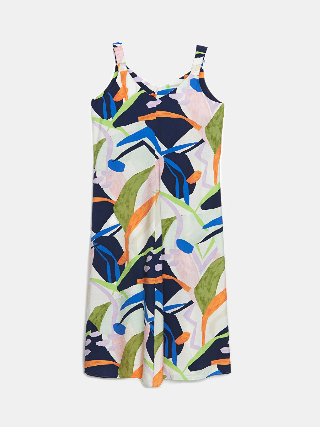 LCWAIKIKI Classic V Neck Patterned Strappy Women's Dress -S5J007Z8-F9C