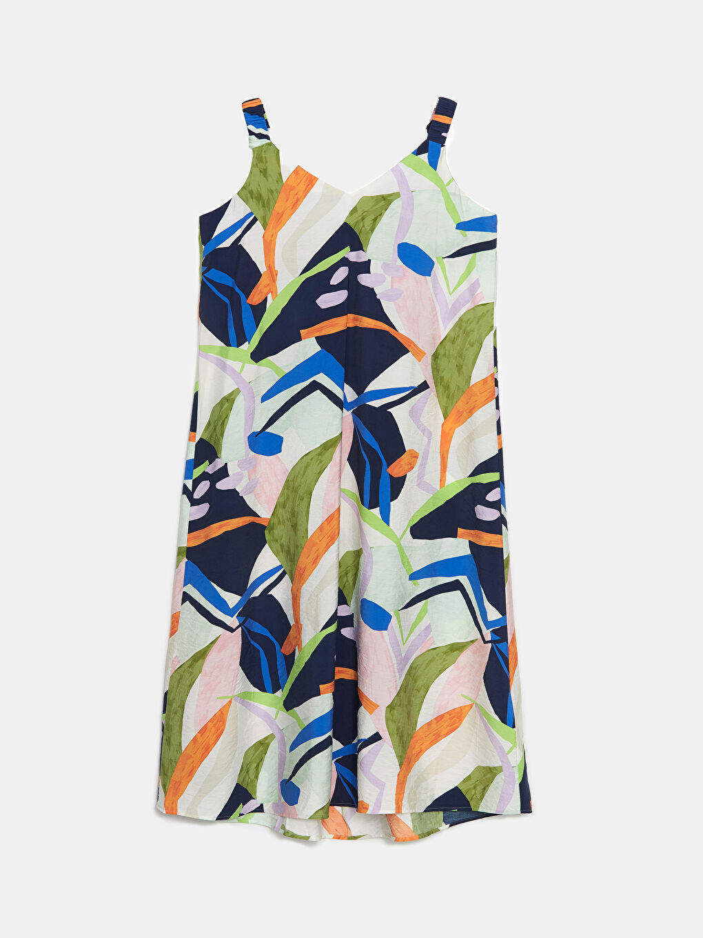 LCWAIKIKI Classic V Neck Patterned Strappy Women's Dress -S5J007Z8-F9C