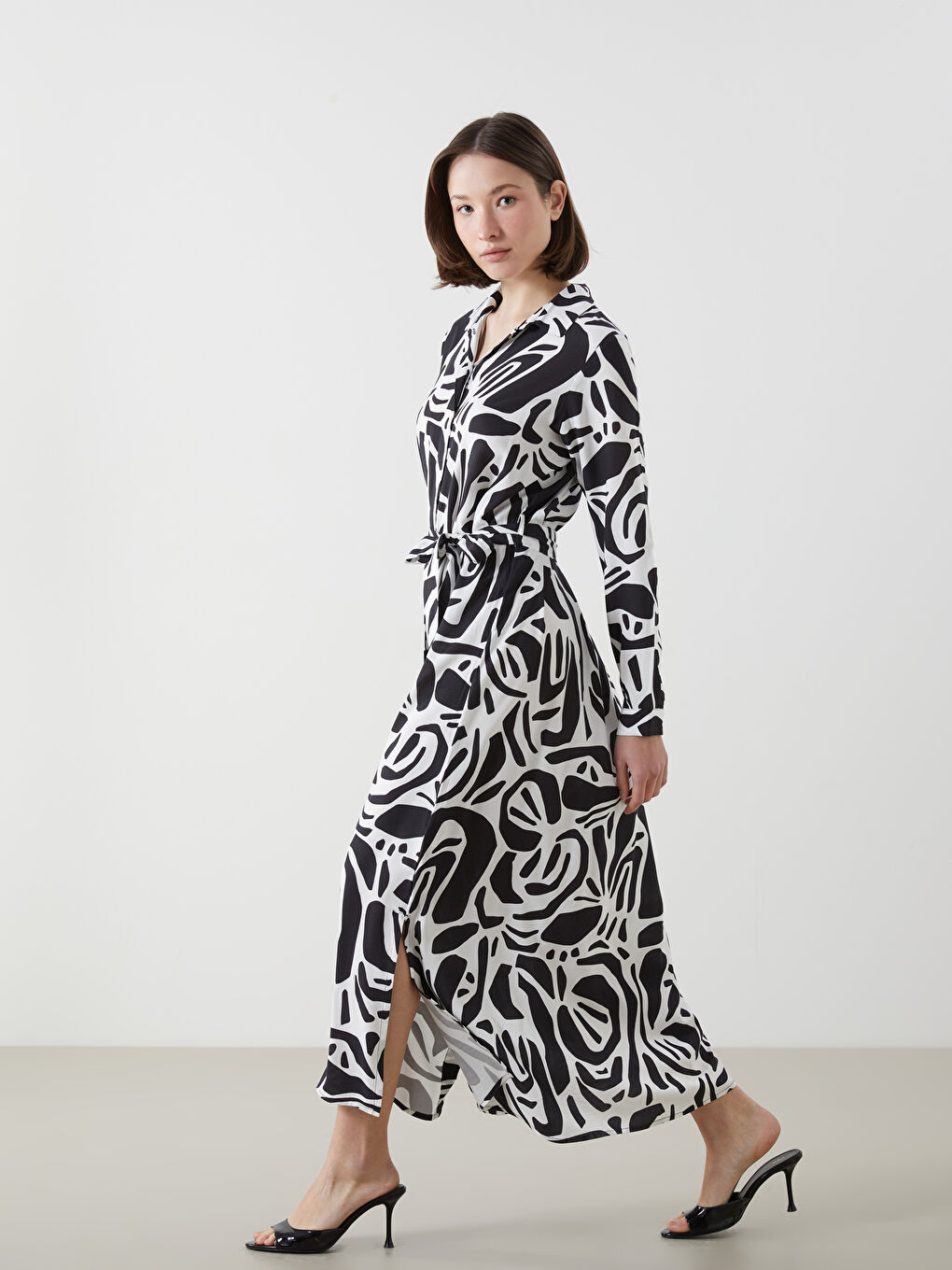 LCWAIKIKI Classic Patterned Shirt Dress -S5J016Z8-LQJ