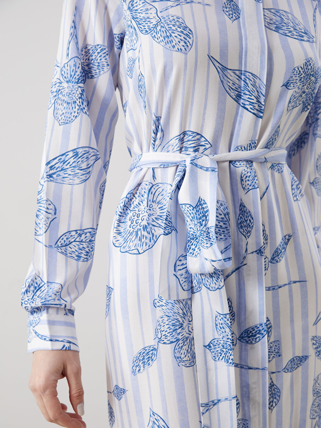 LCWAIKIKI Classic Patterned Shirt Dress -S5J016Z8-LQQ