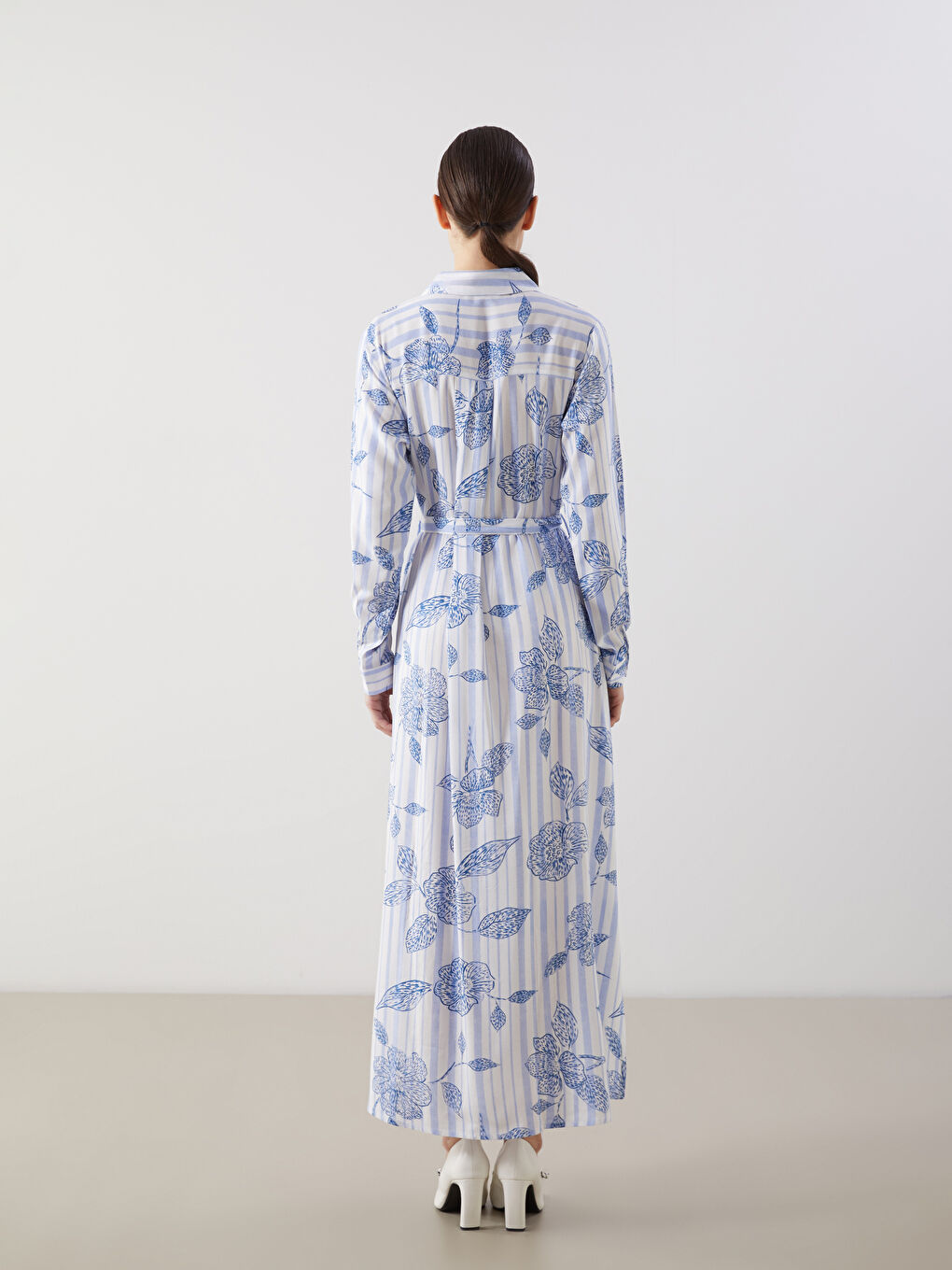LCWAIKIKI Classic Patterned Shirt Dress -S5J016Z8-LQQ