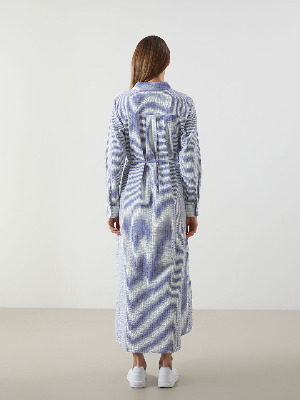 LCWAIKIKI Classic Woman BLUE Shirt Dress -S5J017Z8-LEN