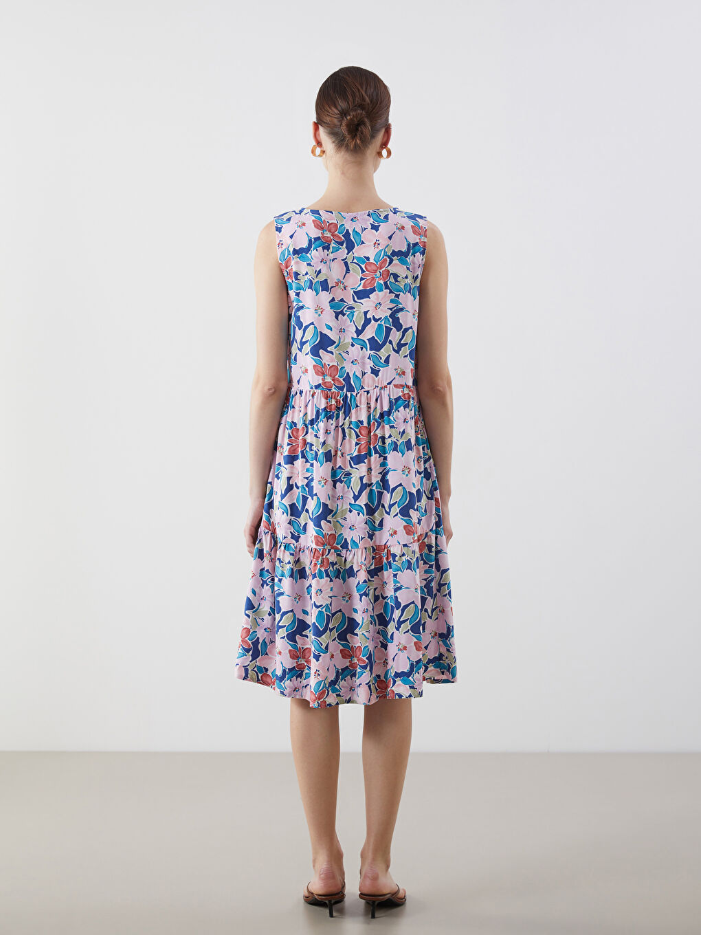 V-Neck Floral Dress -S5J019Z8-F9C