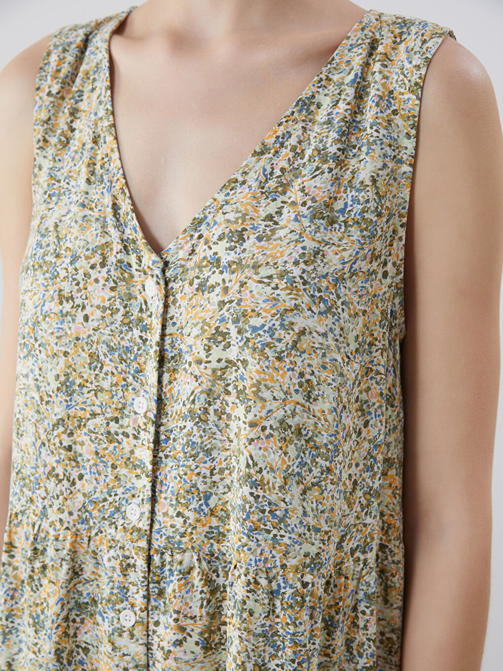 V-Neck Floral Dress -S5J019Z8-LRR