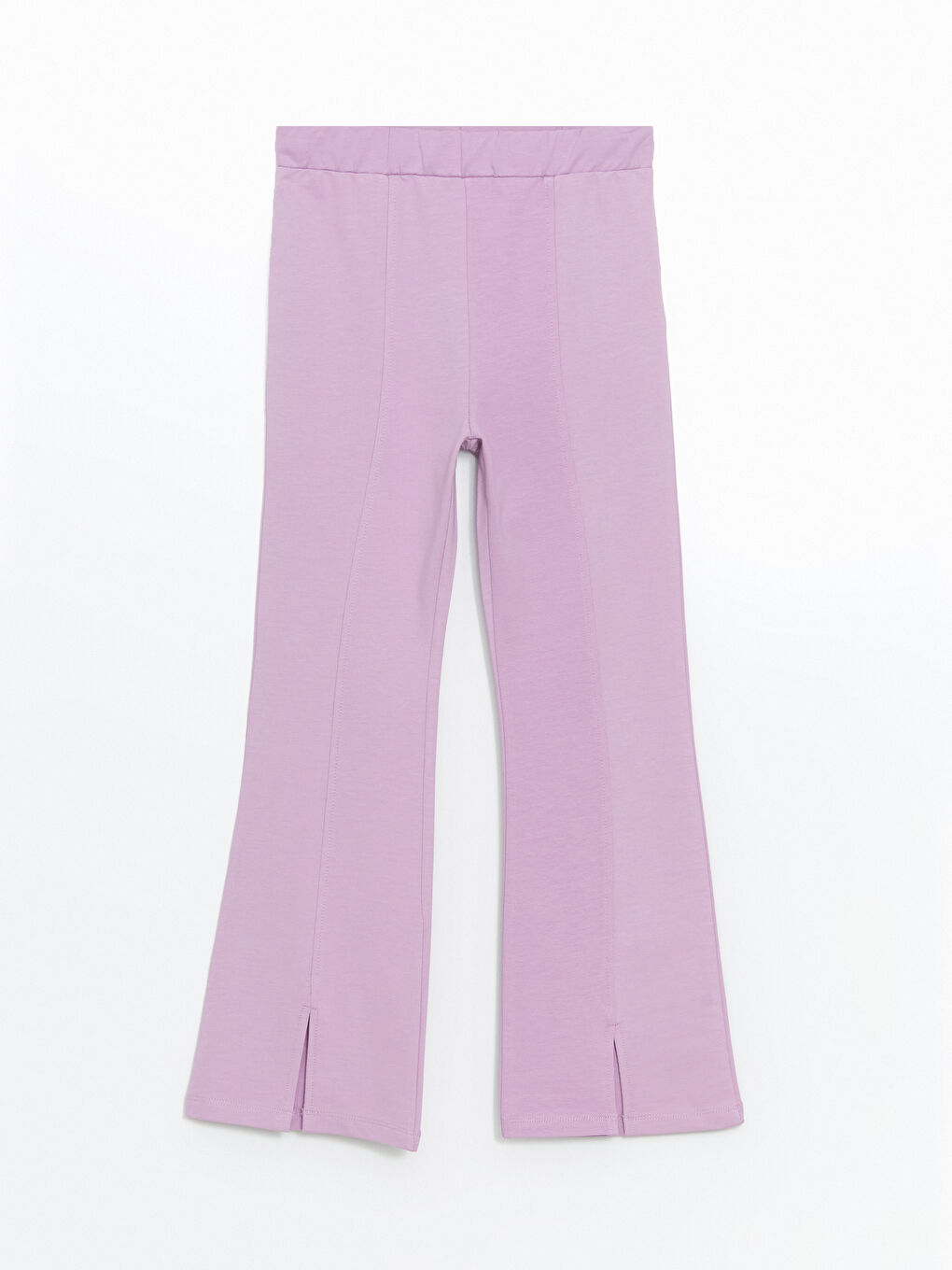 Lila Beli Lastikli İspanyol Paça Kız Çocuk Tayt