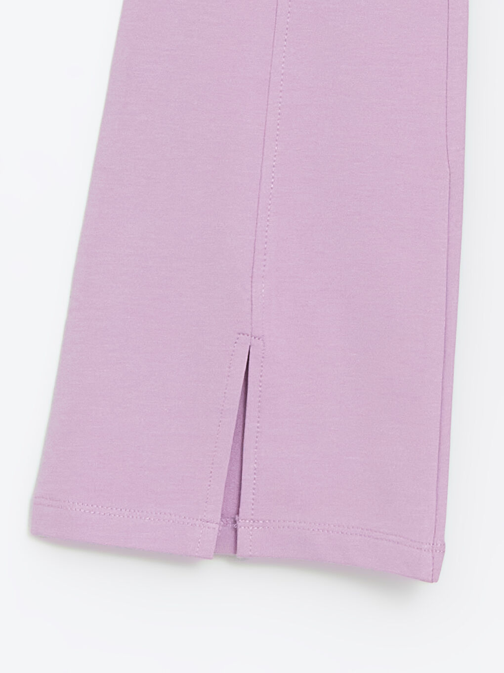 Lila Beli Lastikli İspanyol Paça Kız Çocuk Tayt-1