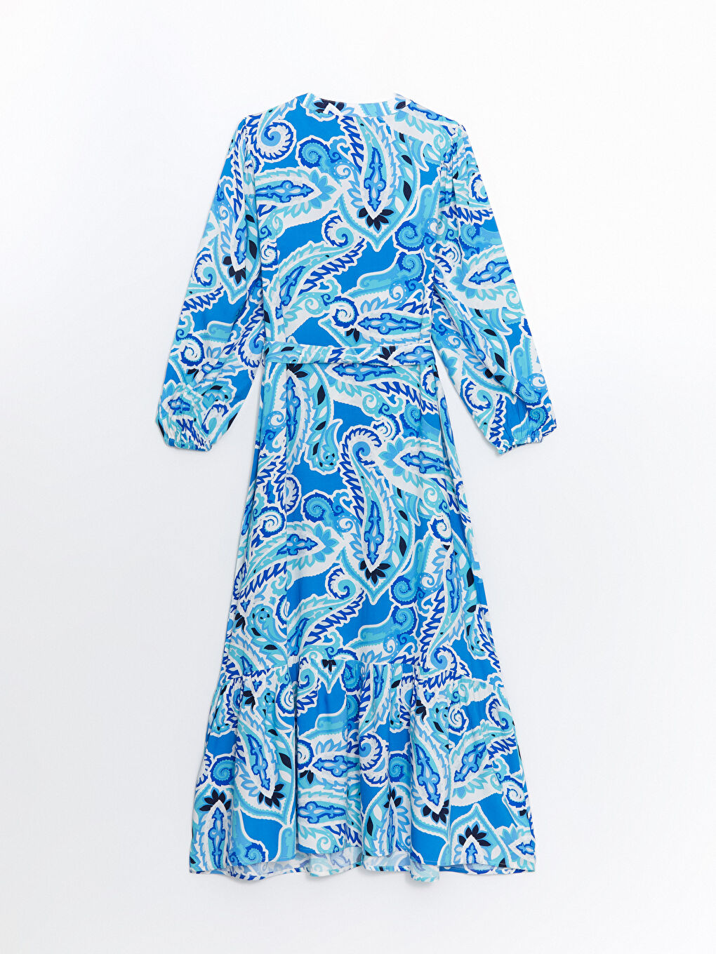 Grandad Collar Patterned Dress-4
