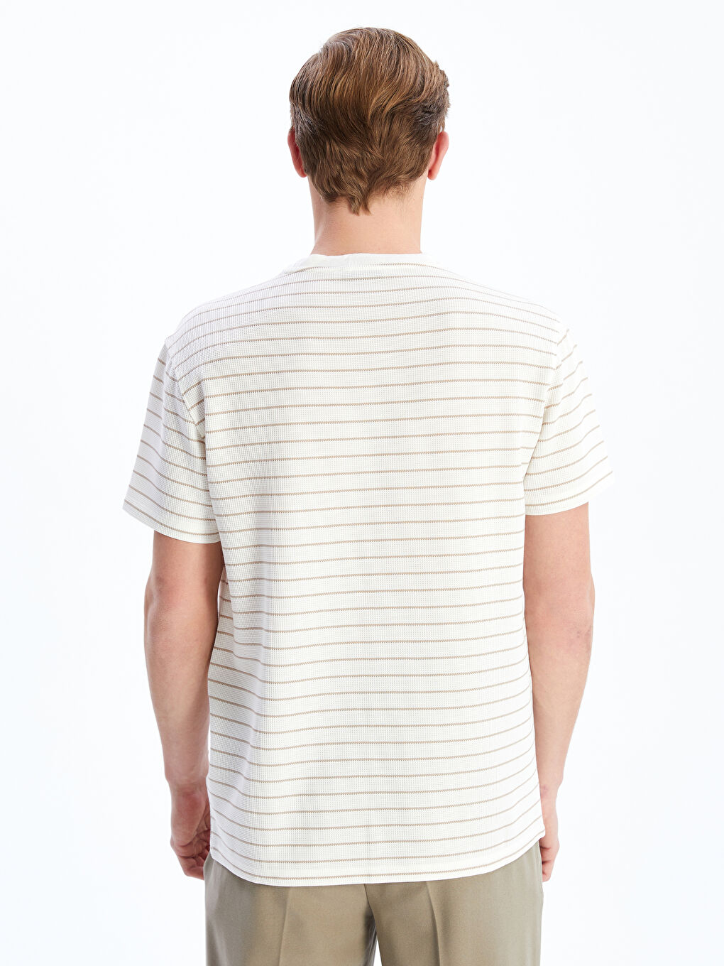 LC WAIKIKI Crew Neck Short Sleeve Striped Men's T-Shirt -S5J034Z8-LE8